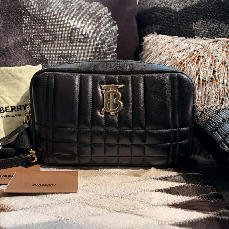 BURBERRY 縫線相機包 小 黑 全新-0