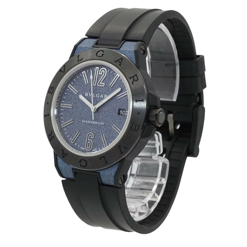 寶格麗 BVLGARI Diagono 鎂合金 DG41SMC 男士腕錶 日期顯示 藍色 自動上鍊-1
