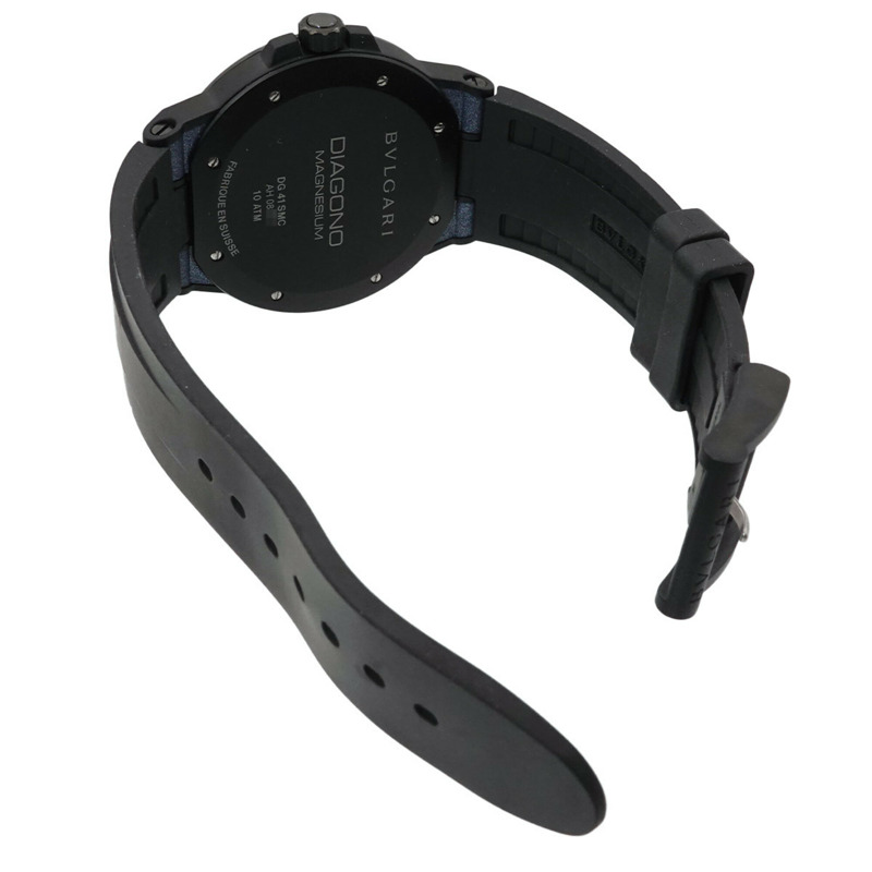 寶格麗 BVLGARI Diagono 鎂合金 DG41SMC 男士腕錶 日期顯示 藍色 自動上鍊-3