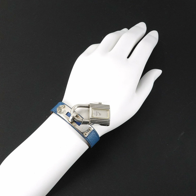 愛馬仕 Kelly 女士腕錶,銀色 SV925 機芯,黃色皮錶帶,石英鎖扣。-2