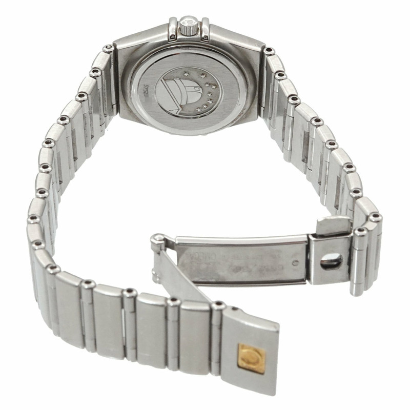 歐米茄星座系列迷你款 My Choice 1566 76 4P 鑲鑽錶圈女錶 12P 白色錶殼石英錶-3