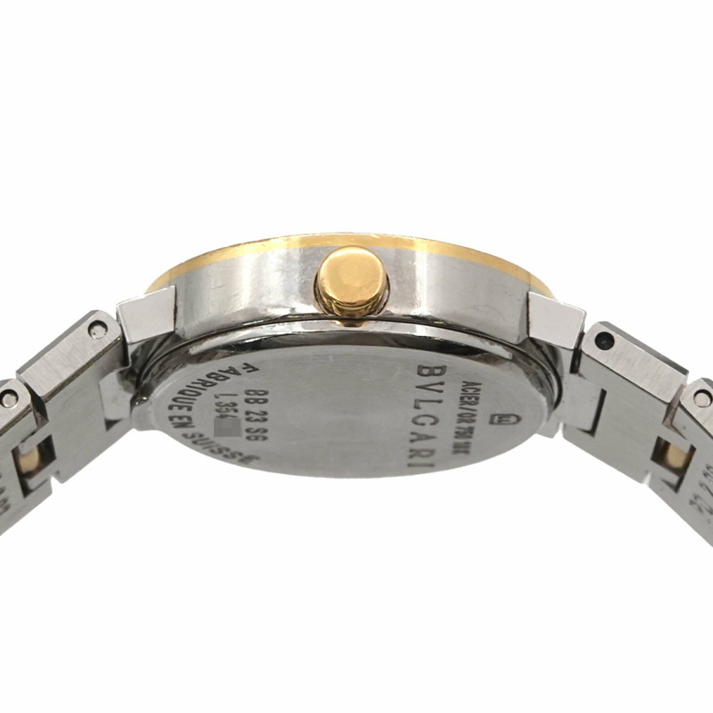 寶格麗 BB23SG 女士腕錶，日期顯示，黑色 YG 黃金石英錶-4