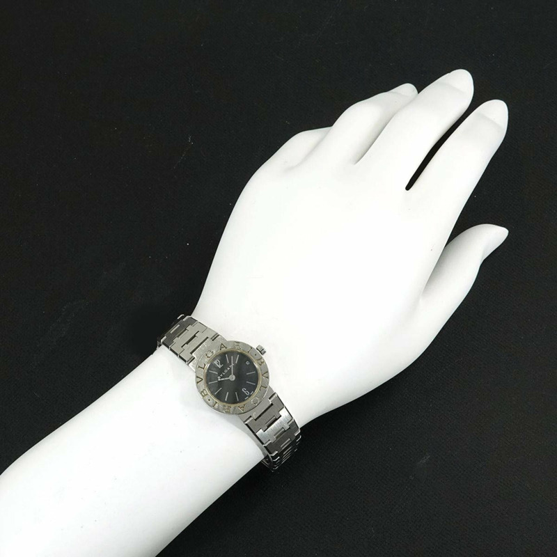 寶格麗 BB23SS 女士腕錶,日期顯示,黑色石英錶-2