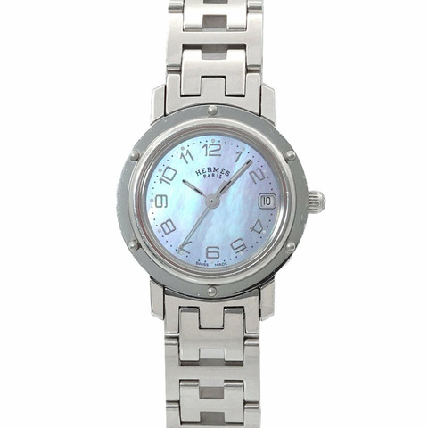 愛馬仕 Clipper CL4 210 女士腕錶，日期顯示，藍色錶殼，石英錶