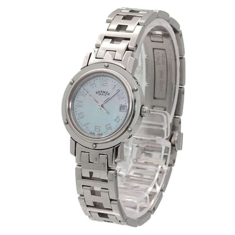 愛馬仕 Clipper CL4 210 女士腕錶，日期顯示，藍色錶殼，石英錶-2