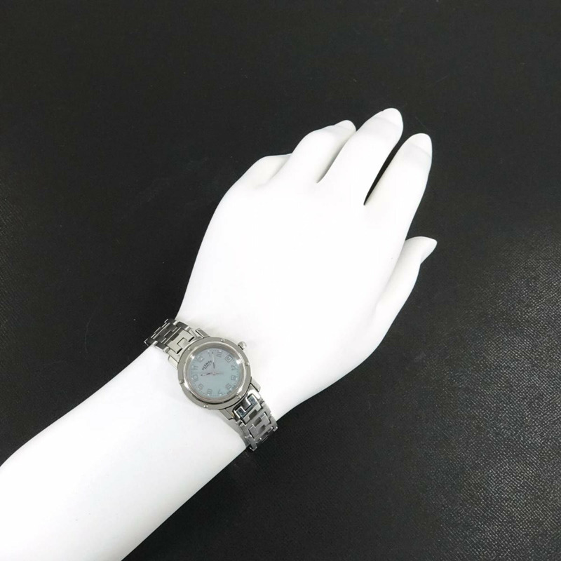 愛馬仕 Clipper CL4 210 女士腕錶，日期顯示，藍色錶殼，石英錶-3