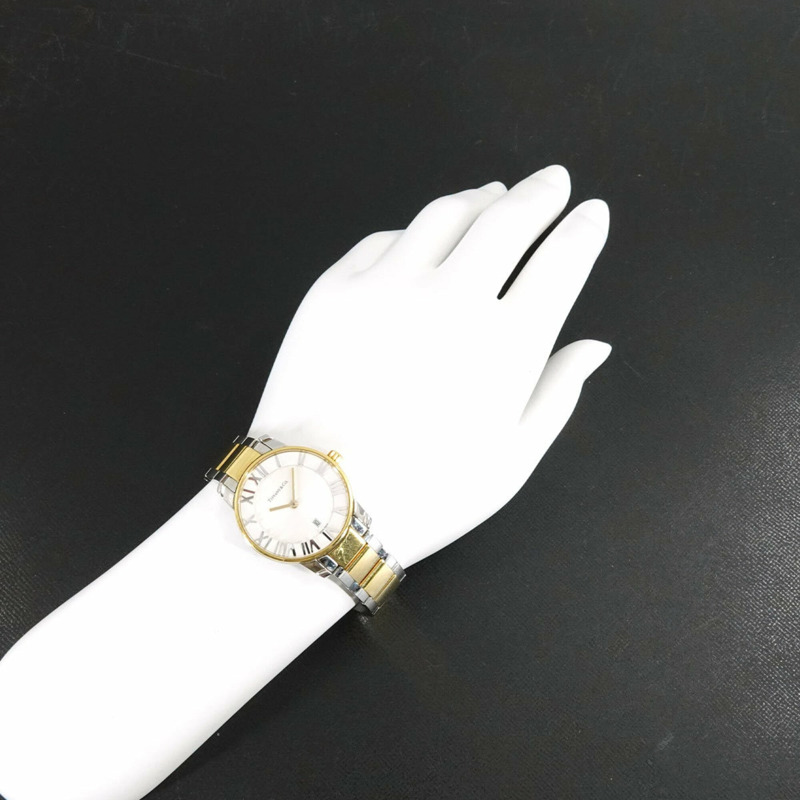 Tiffany & Co.) Atlas Dome Combination Z1830 11 15A21A00A 女士腕錶，日期顯示，銀色，石英錶-3