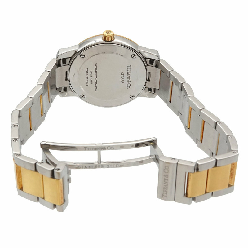 Tiffany & Co.) Atlas Dome Combination Z1830 11 15A21A00A 女士腕錶，日期顯示，銀色，石英錶-4