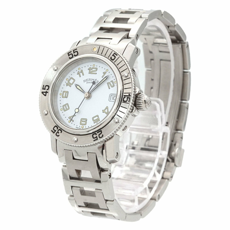 愛馬仕 CL5 210 女士腕錶，日期顯示，白色石英錶-2