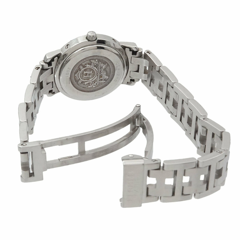 愛馬仕 Clipper CL4 210 女士腕錶，日期顯示，白色石英錶-3