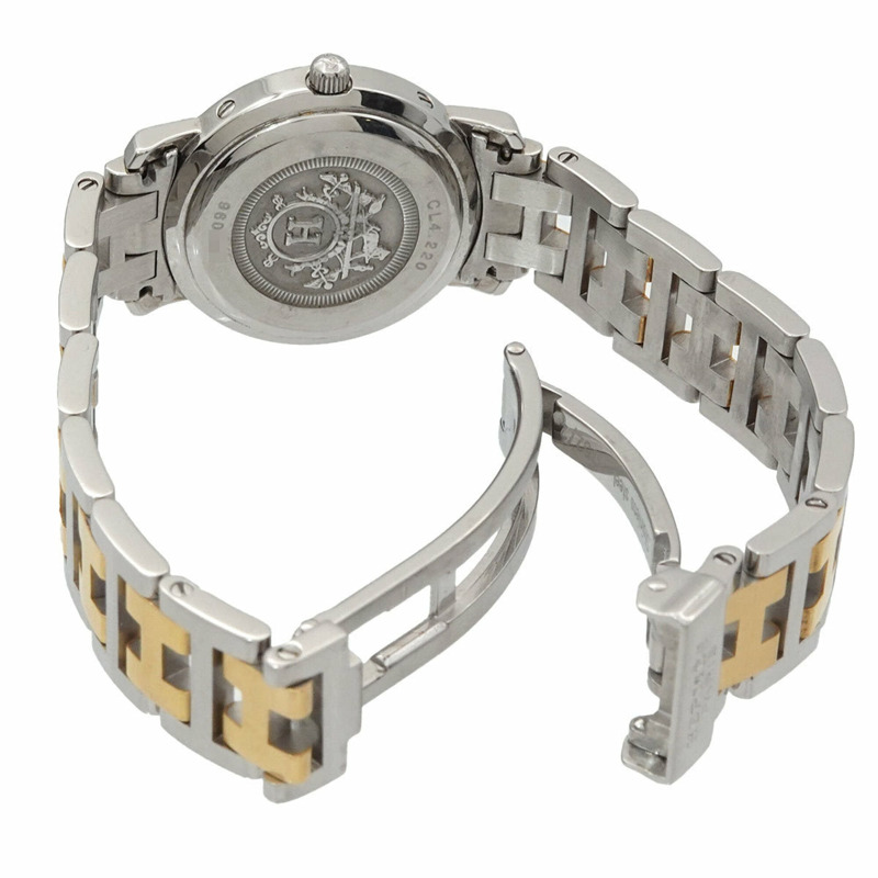 愛馬仕 CL4 220 女士腕錶，日期顯示，象牙色，石英錶-3