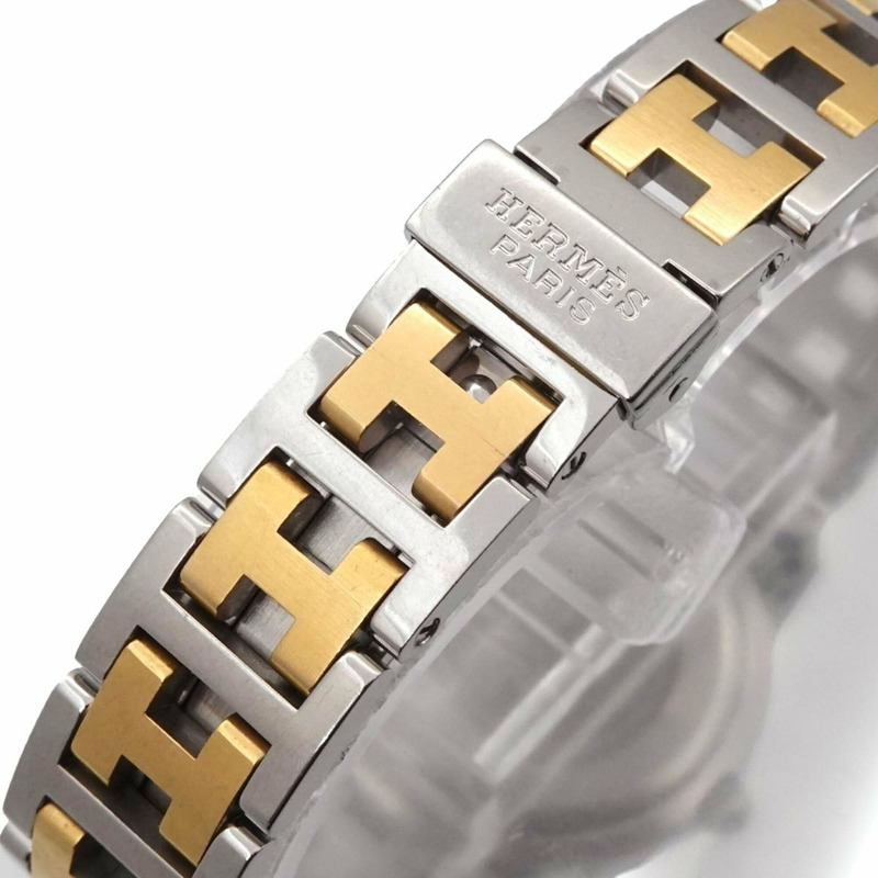 愛馬仕 CL4 220 女士腕錶，日期顯示，象牙色，石英錶-5