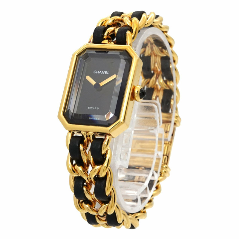 香奈兒 Premiere H0001 女士腕錶，M 碼，黑色和金色，石英機芯。-1