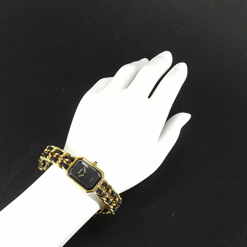 香奈兒 Premiere H0001 女士腕錶，M 碼，黑色和金色，石英機芯。-2