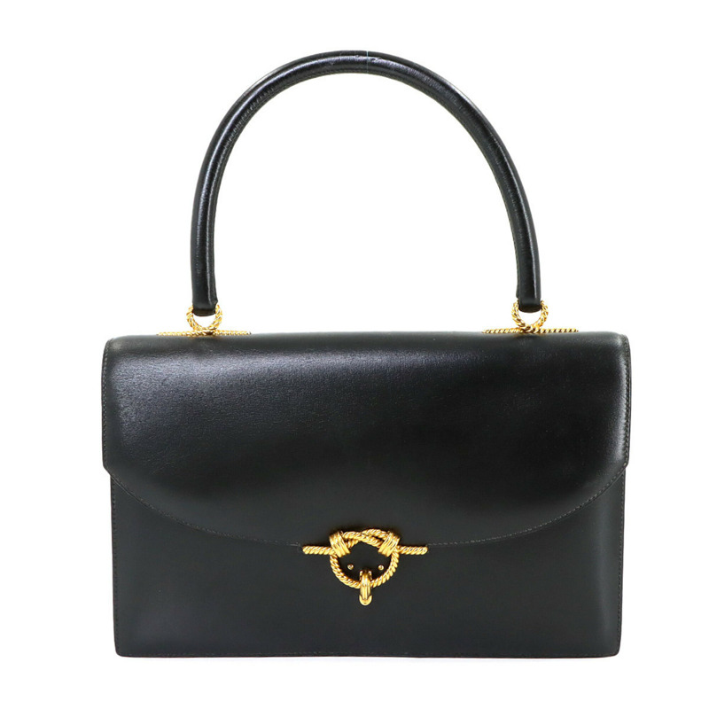 愛馬仕 Cordeliere 手提包，Box 小牛皮，黑色，〇O 印記，1985 年製造。-0