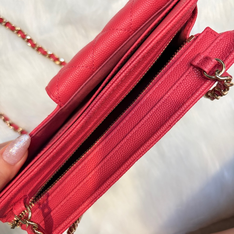 Chanel Woc 西瓜紅 斜背包✨-13