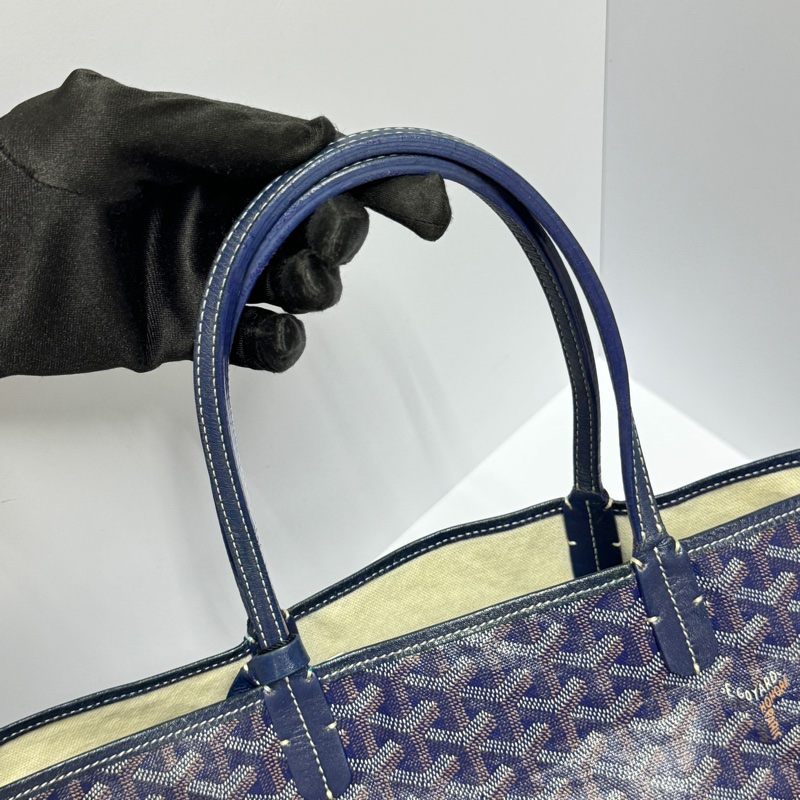 【時髦經典🪩】 Goyard Saint Louis PM 海軍藍 托特包（代購9萬多）-11