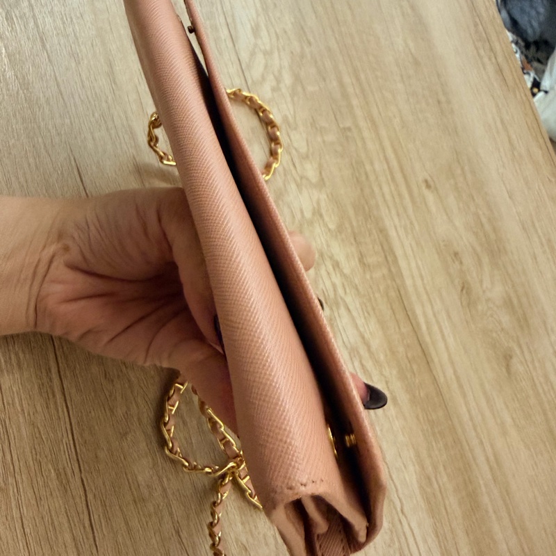 Prada wallet on chain woc 長夾皮穿鏈手拿包/斜背包鏈包-18