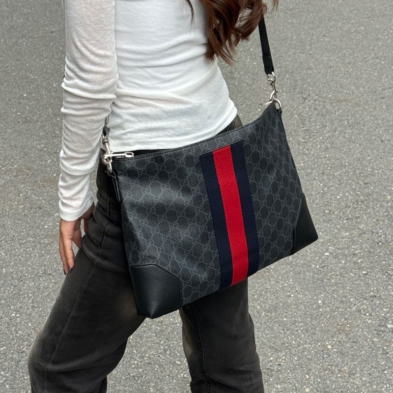 【極新🎁】 GUCCI 專櫃新款 黑老花 斜背包(專櫃83,000)-2