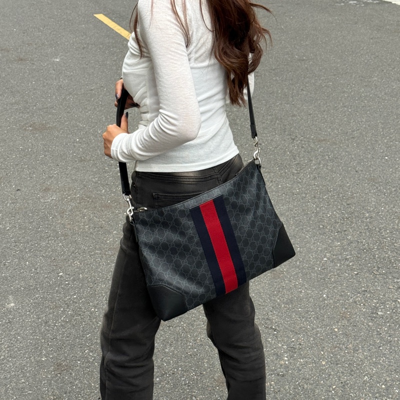 【極新🎁】 GUCCI 專櫃新款 黑老花 斜背包(專櫃83,000)-4