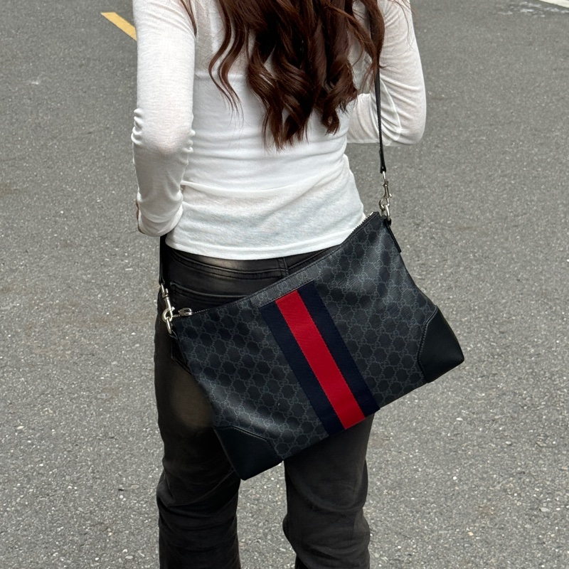 【極新🎁】 GUCCI 專櫃新款 黑老花 斜背包(專櫃83,000)-5