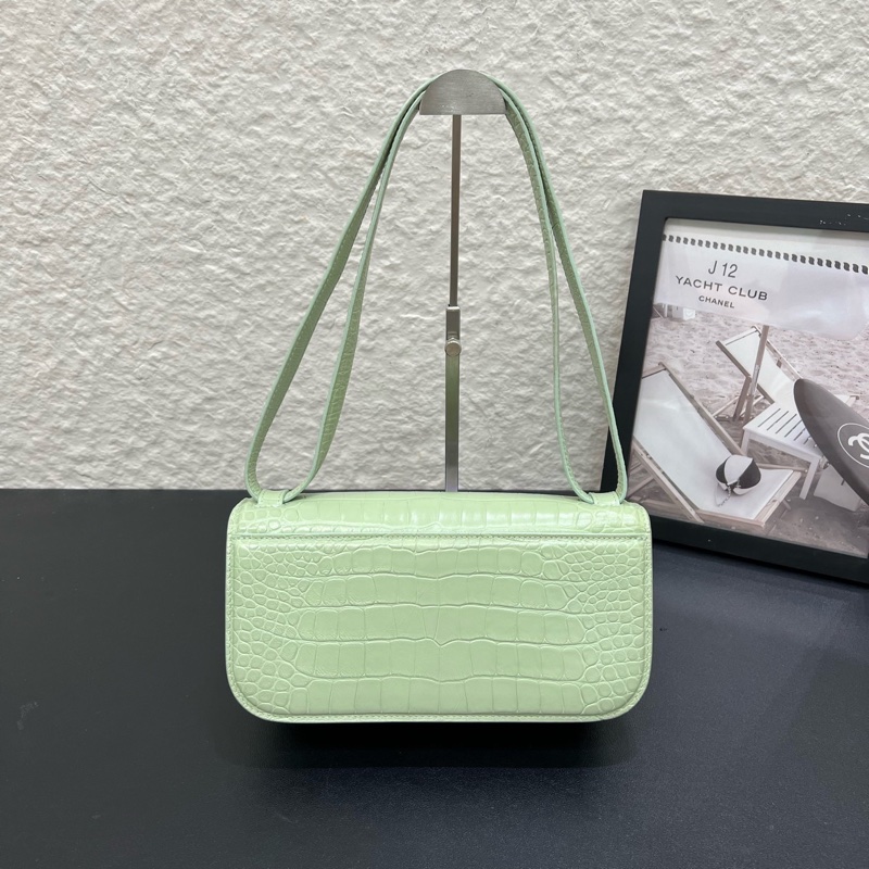 98新Balenciaga巴黎世家薄荷綠Gossip鰐魚紋斜挎包-1