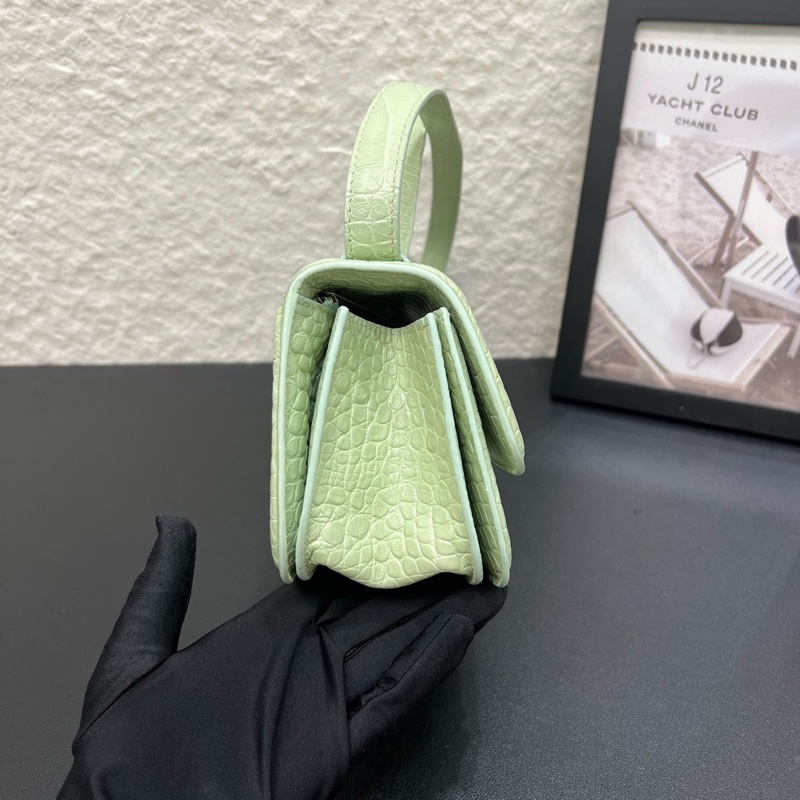 98新Balenciaga巴黎世家薄荷綠Gossip鰐魚紋斜挎包-2