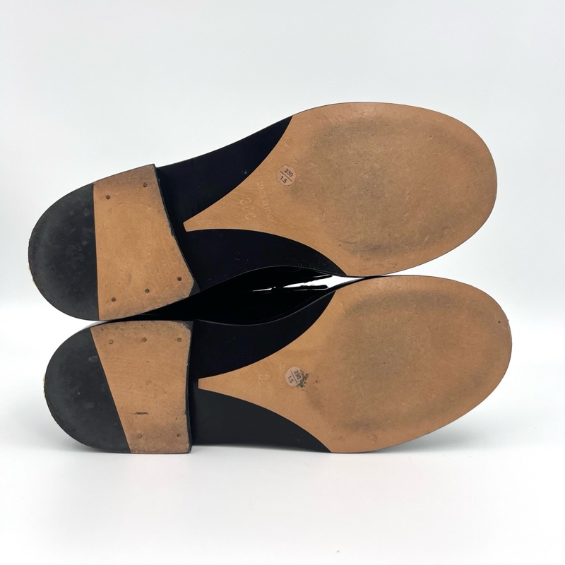 Chanel香奈兒 黑色漆皮樂福鞋-4