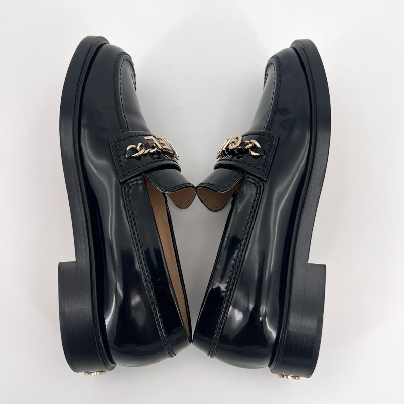 Chanel香奈兒 黑色漆皮樂福鞋-6