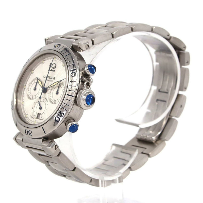 卡地亞 Pasha 計時碼錶 W31030H3 不鏽鋼自動腕錶-1