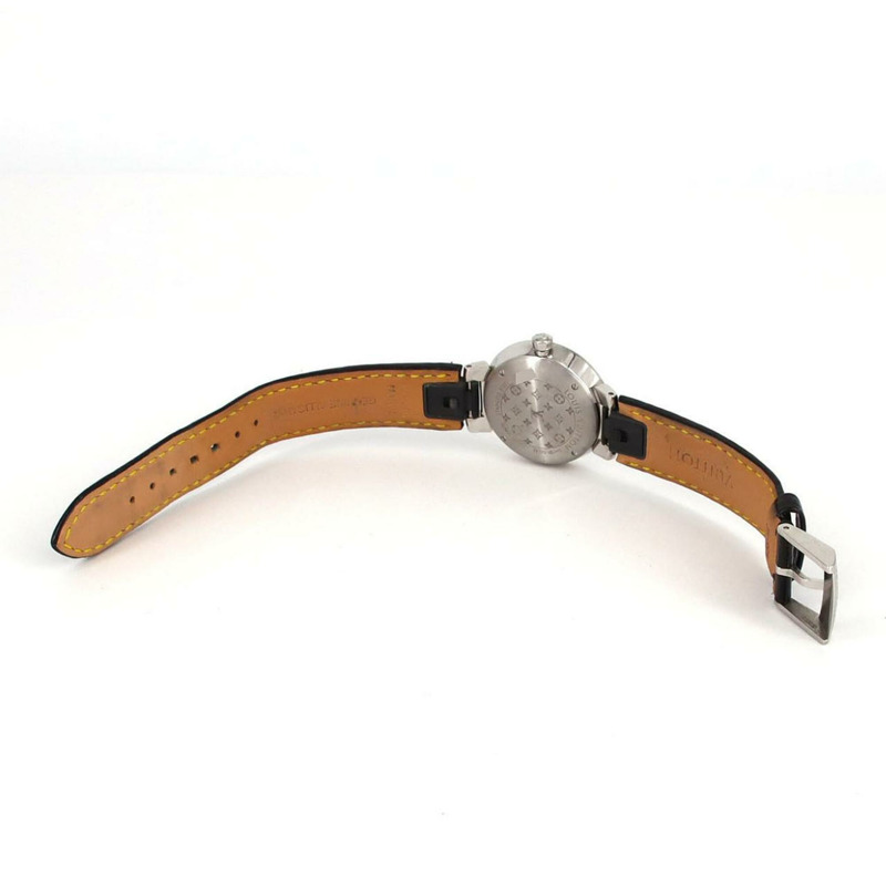 路易威登 Tambour Slim 黑色 11P QA143 不鏽鋼石英錶-6