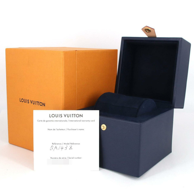 路易威登 Tambour Slim 黑色 11P QA143 不鏽鋼石英錶-7