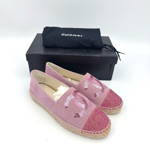 Chanel 香奈兒粉色閃面漁夫鞋