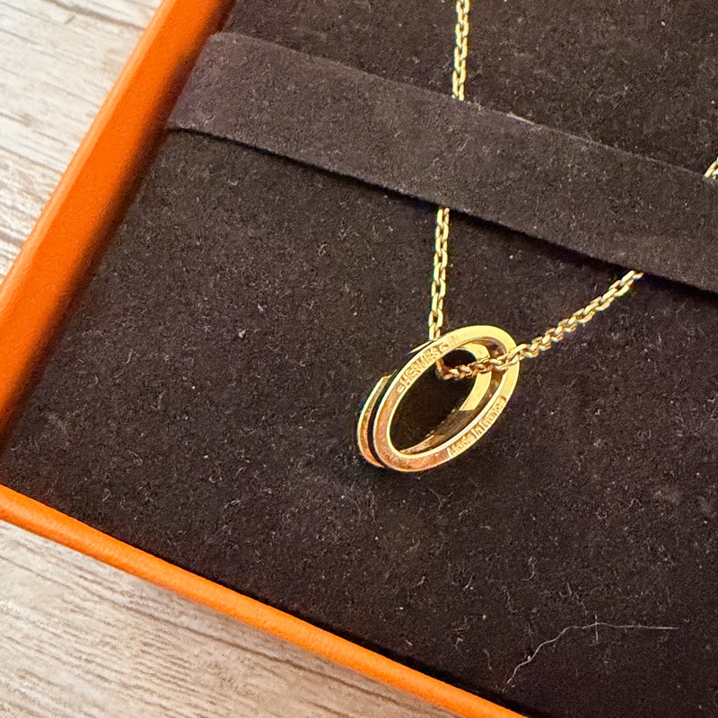 愛馬仕 hermes pop H 黑金 項鍊-9