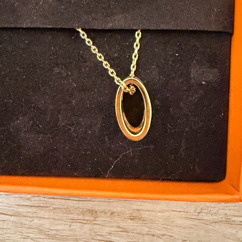 愛馬仕 hermes pop H 黑金 項鍊-15