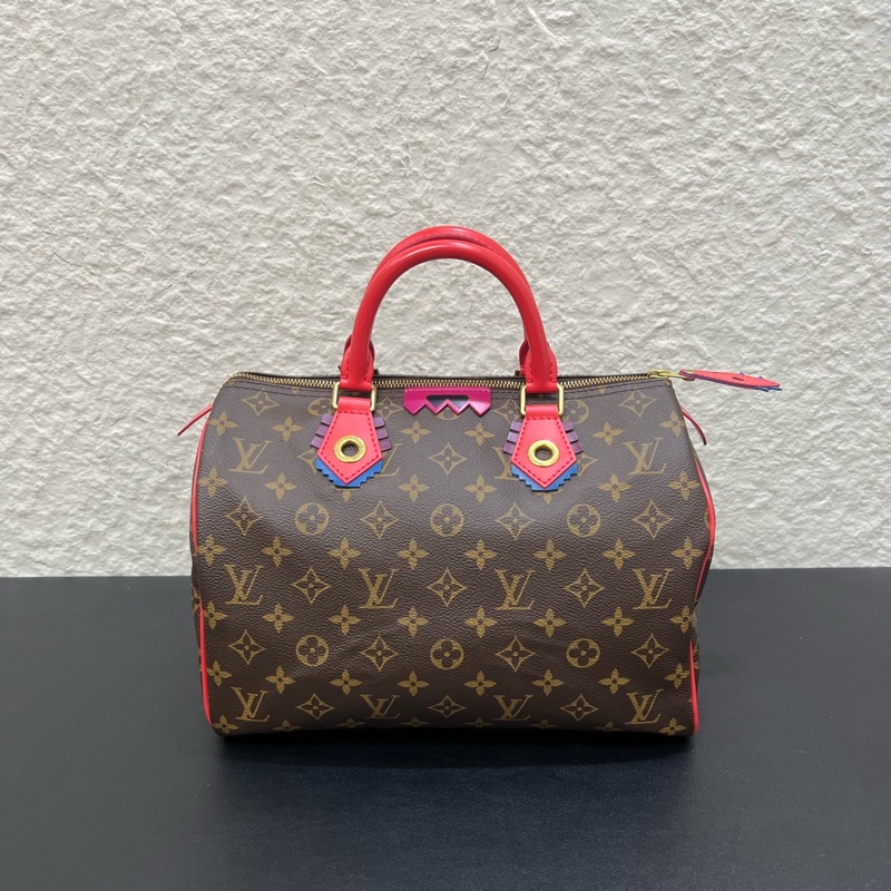98新LV路易威登村上隆系列speedy30 手提包枕頭包-0