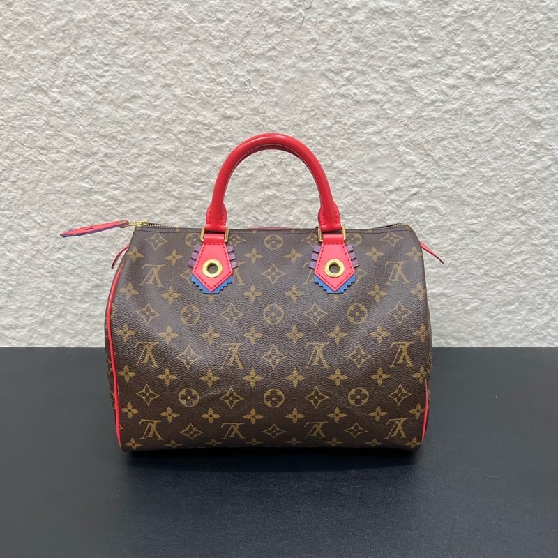 98新LV路易威登村上隆系列speedy30 手提包枕頭包-1