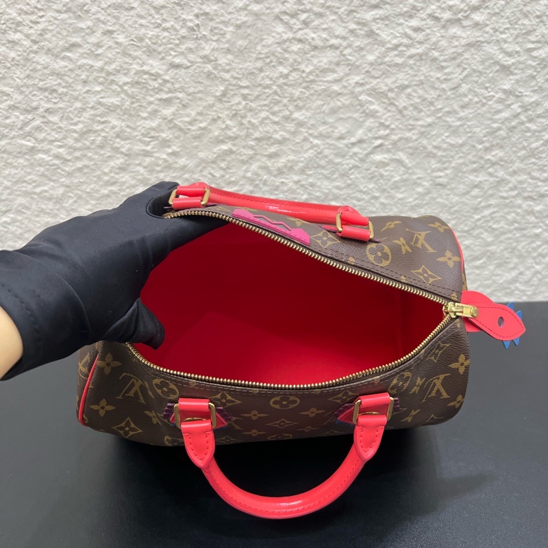 98新LV路易威登村上隆系列speedy30 手提包枕頭包-5