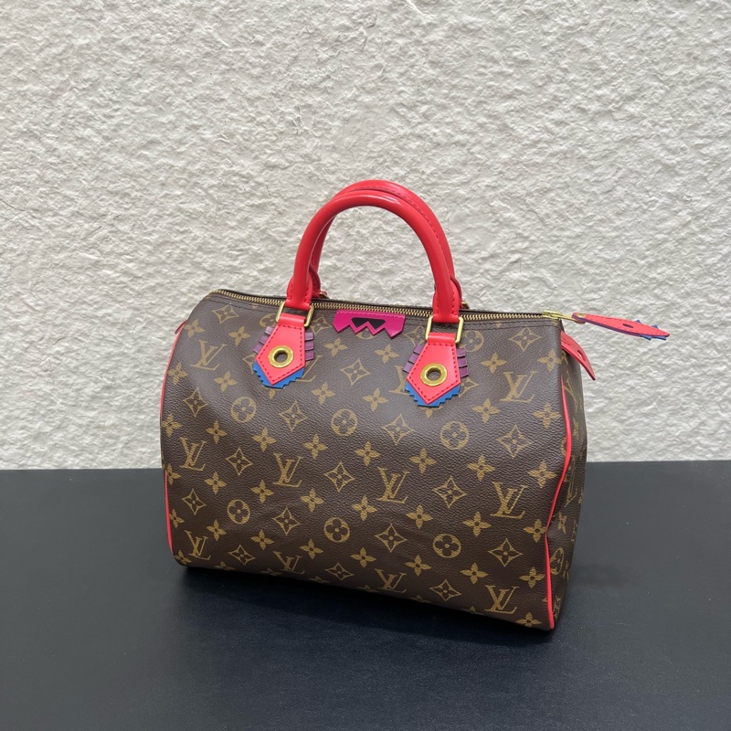 98新LV路易威登村上隆系列speedy30 手提包枕頭包-6