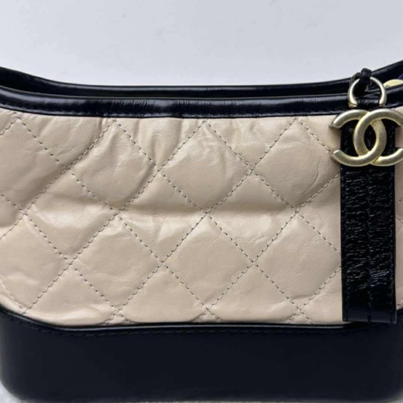 Chanel V 出清售 Chanel 粉膚色流浪包 小號（20cm）香奈兒流浪包 20小號 粉膚色 米色-5