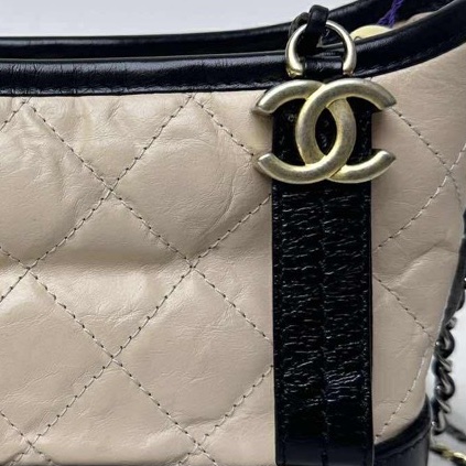 Chanel V 出清售 Chanel 粉膚色流浪包 小號（20cm）香奈兒流浪包 20小號 粉膚色 米色-13