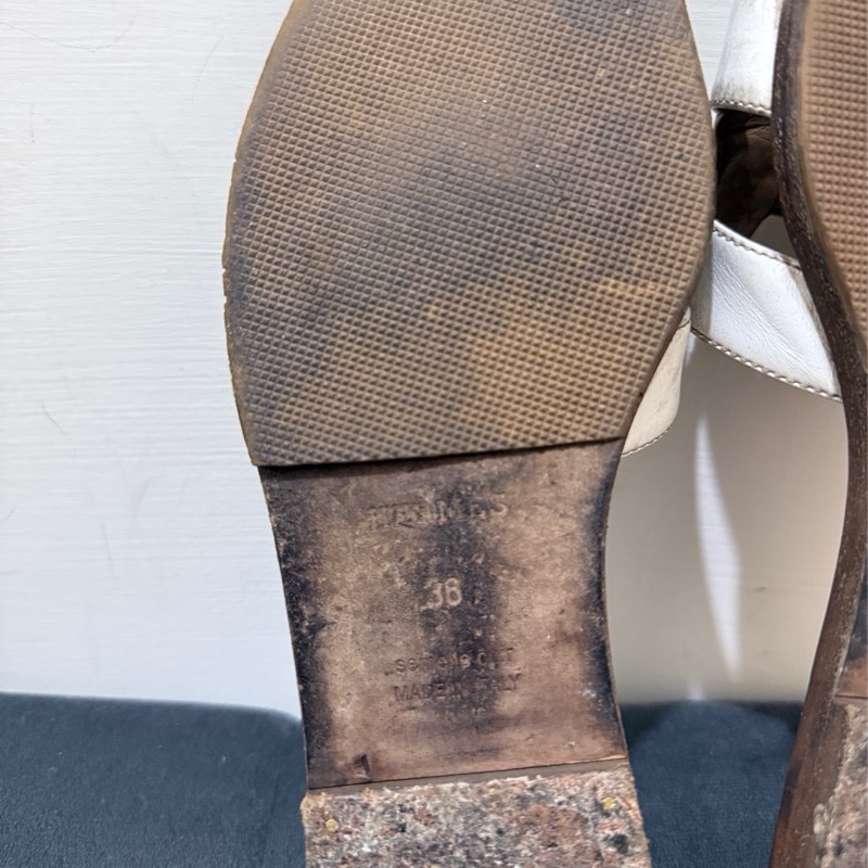 Hermes oran 36碼 愛馬仕白拖鞋-4