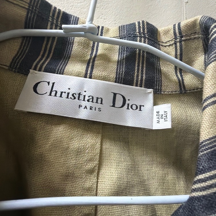 Dior CD 條紋 休閒式 西裝夾克 外套 義大利 34-1