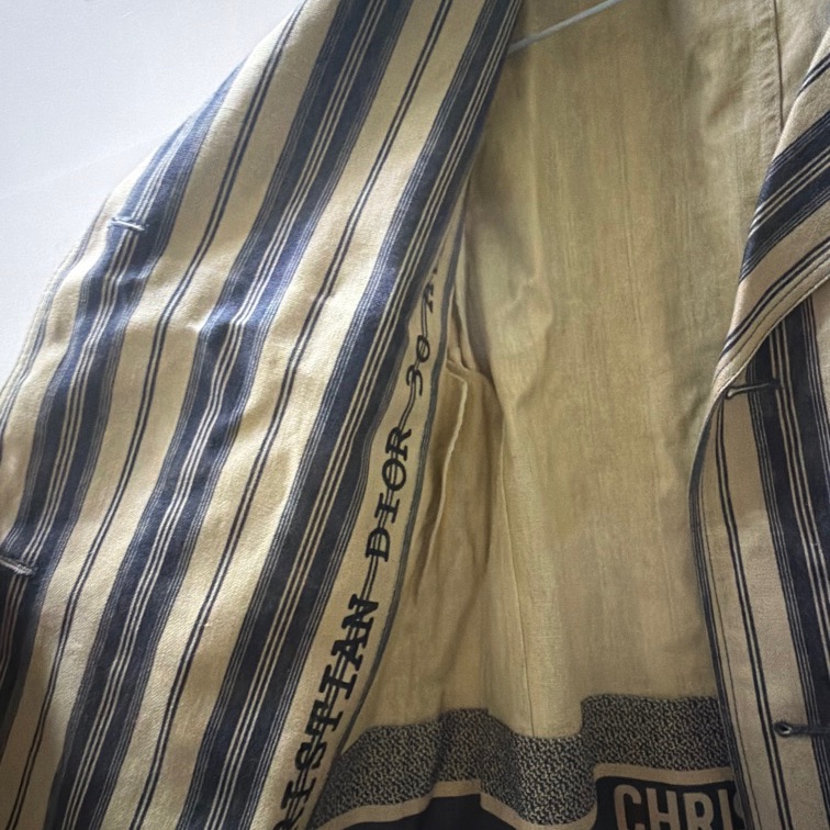 Dior CD 條紋 休閒式 西裝夾克 外套 義大利 34-3