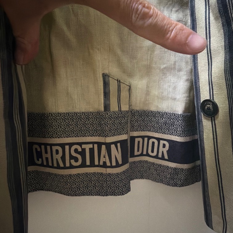 Dior CD 條紋 休閒式 西裝夾克 外套 義大利 34-4