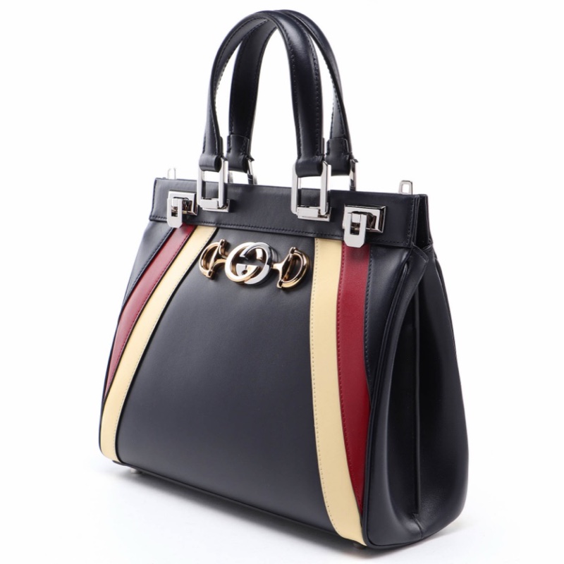 Gucci 女士 藏青色金屬徽標手提包均碼碼27cm*10cm*22cm-1