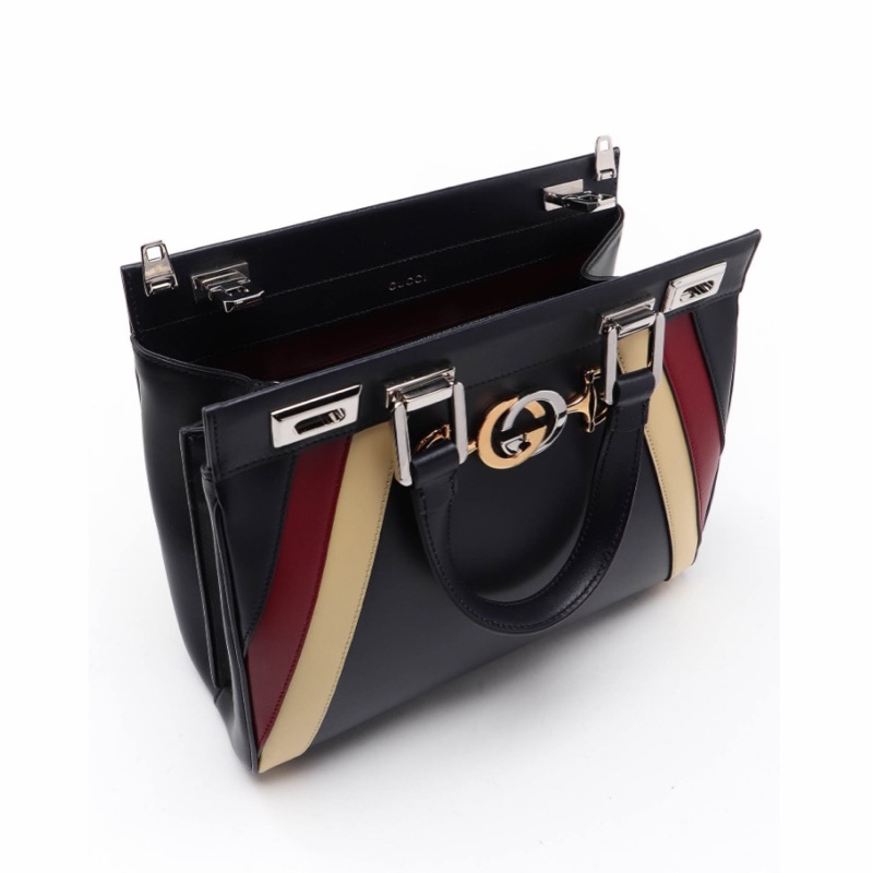 Gucci 女士 藏青色金屬徽標手提包均碼碼27cm*10cm*22cm-2