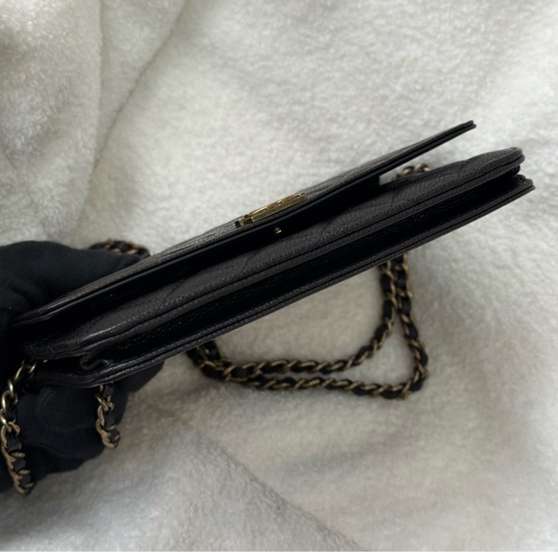 (閒置新🆕)Chanel 黑金荔枝boy woc-4