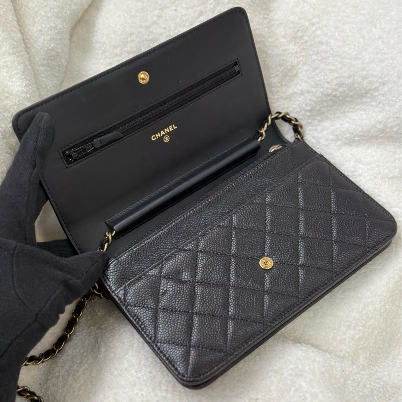 (閒置新🆕)Chanel 黑金荔枝boy woc-6