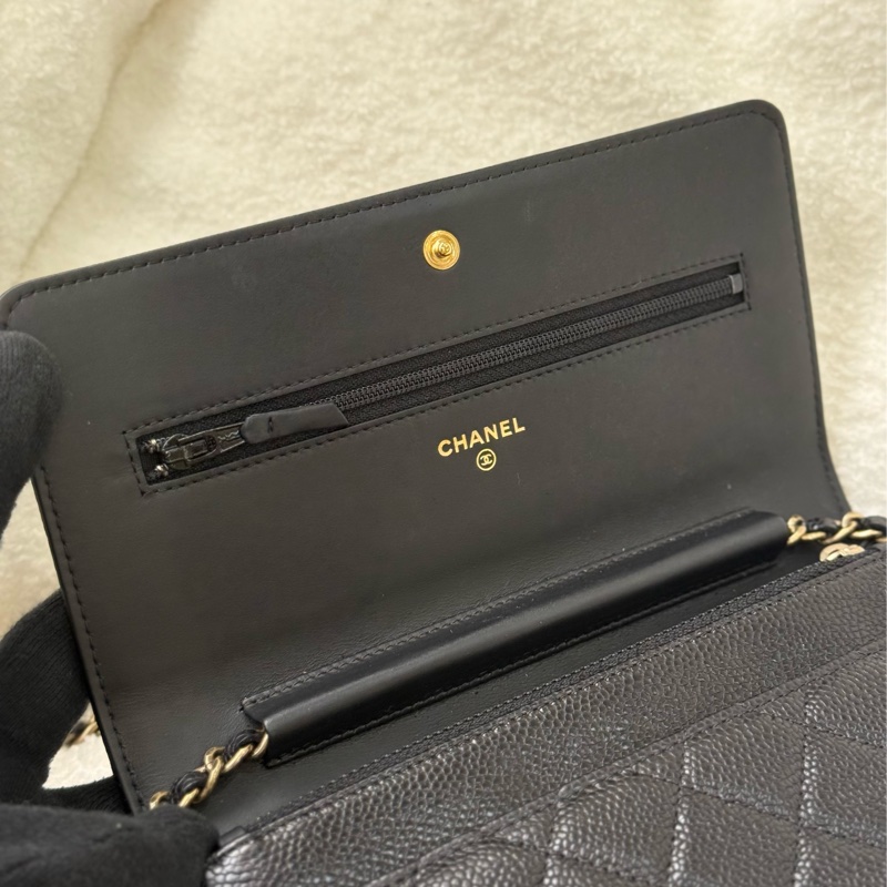 (閒置新🆕)Chanel 黑金荔枝boy woc-7